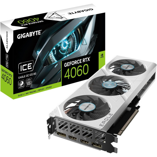 Gigabyte RTX 4060 Eagle OC ICE 8GB GDDR6 Graphics Card GV-N4060EAGLEOC ICE-8GD