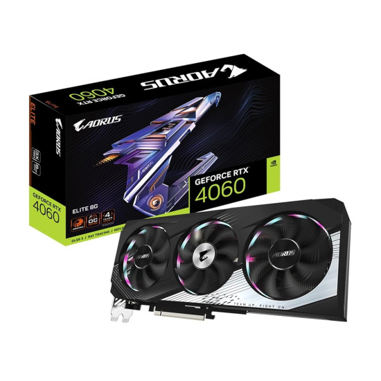 Gigabyte Aorus RTX 4060 Elite 8GB GDDR6 Graphics Card GV-N4060AORUS E-8GD