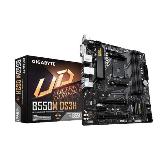 GIGABYTE B550M DS3H AM4 AMD B550 with Dual M.2, SATA 6Gb/s, USB 3.2 Gen 1, PCIe 4.0 Micro-ATX Motherboard