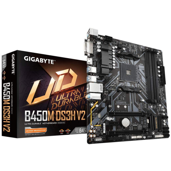 GIGABYTE B450M DS3H V2 AM4 AMD B450 Micro ATX AMD Motherboard