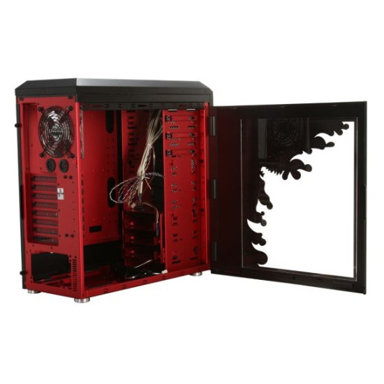 LIAN LI ARMORSUIT PC-P50R Red & Black Aluminum ATX Mid Tower Computer Case