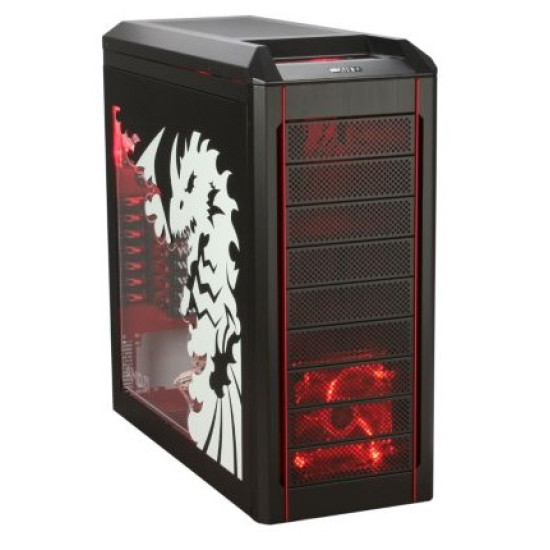 LIAN LI ARMORSUIT PC-P50R Red & Black Aluminum ATX Mid Tower Computer Case